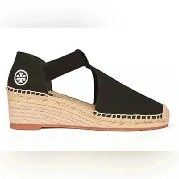 Tory Burch Women's Black Catalina Espadrille Wedge Sandal size 9M - Picture 2 of 15